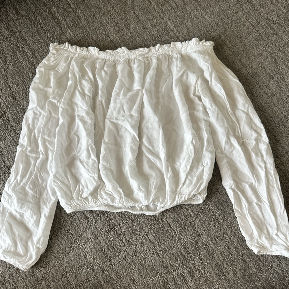 John Galt White Off the Shoulder Top